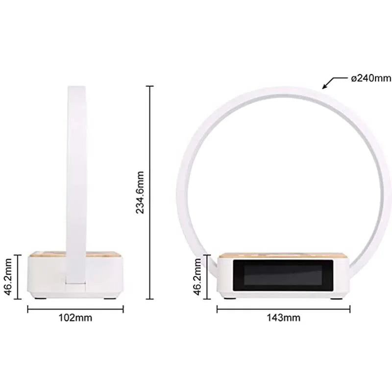 LumiGlow Wireless Charging Alarm Clock Lamp