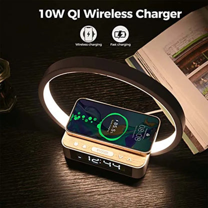 LumiGlow Wireless Charging Alarm Clock Lamp