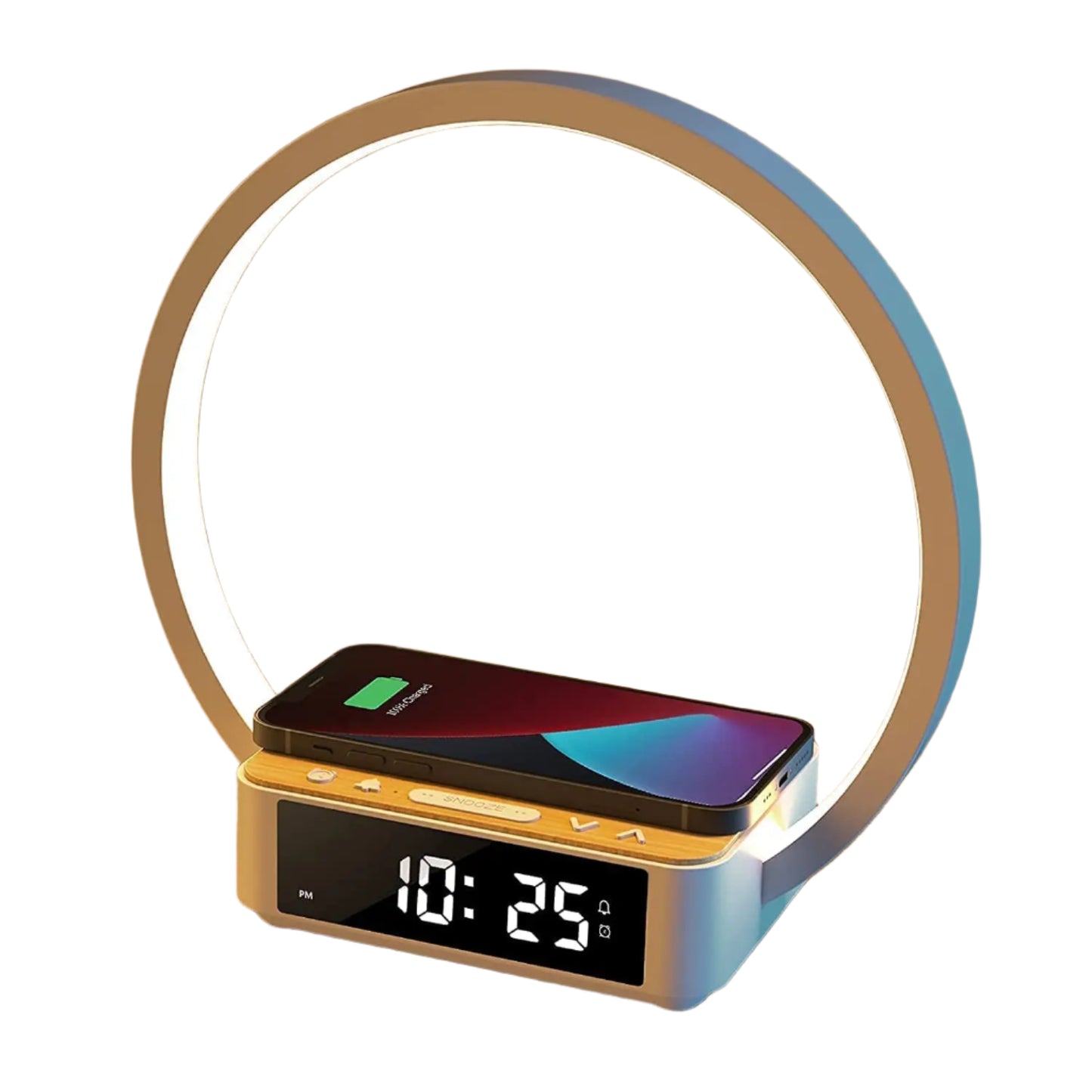 LumiGlow Wireless Charging Alarm Clock Lamp